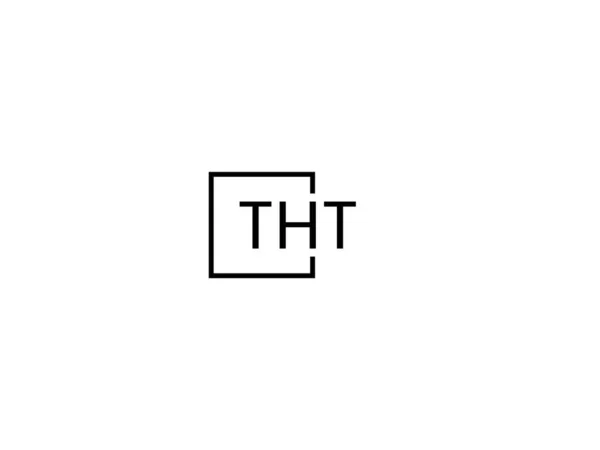 Tht Γράμματα Που Απομονώνονται Λευκό Φόντο Διανυσματικό Λογότυπο — Διανυσματικό Αρχείο
