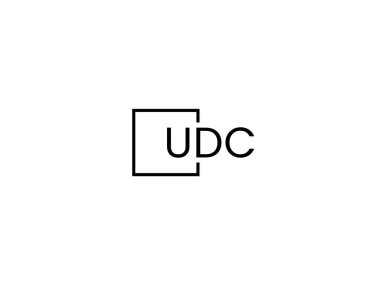 udc harfleri logo tasarım vektör şablonu