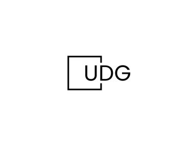 udg harfleri logo tasarım vektör şablonu