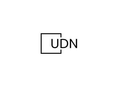 udn harfleri logo tasarım vektör şablonu