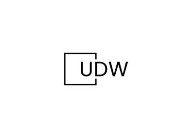 udw harfleri logo tasarım vektör şablonu
