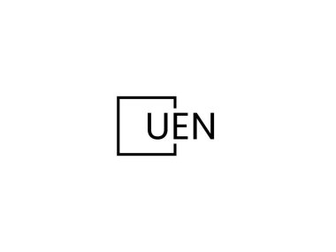 uen harfleri logo tasarım vektör şablonu