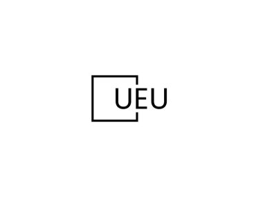 ueu harfleri logo tasarım vektör şablonu