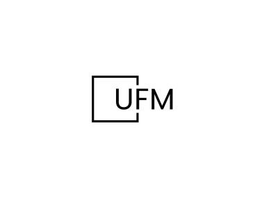 Ufm harfleri logo tasarım vektör şablonu