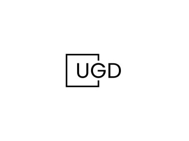 ugd harfleri logo tasarım vektör şablonu