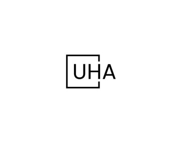 uha harfleri logo tasarım vektör şablonu