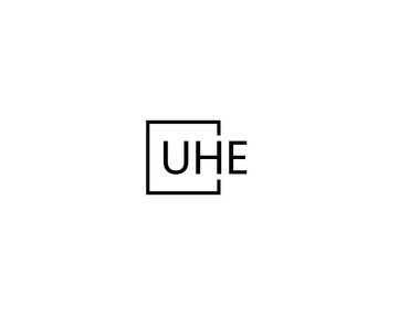 uhe harfleri logo tasarım vektör şablonu