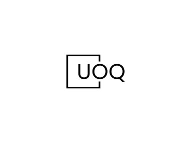 uoq harfleri logo tasarım vektör şablonu