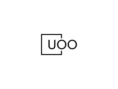 uoo harfleri logo tasarım vektör şablonu