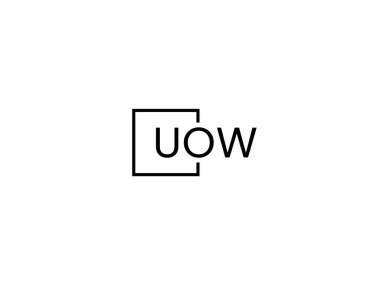uow harfleri logo tasarım vektör şablonu