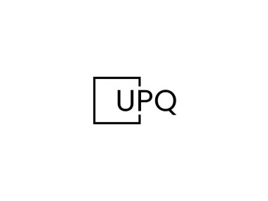 upq harfleri logo tasarım vektör şablonu