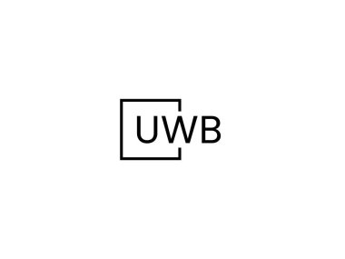 uwb harfleri logo tasarım vektör şablonu