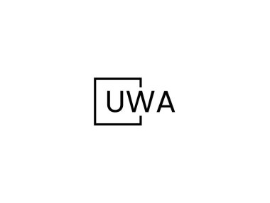 uwa harfleri logo tasarım vektör şablonu