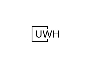 uwh harfleri logo tasarım vektör şablonu