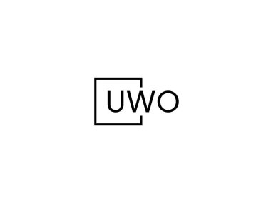 uwo harfleri logo tasarım vektör şablonu