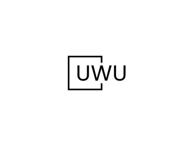 uwu harfleri logo tasarım vektör şablonu