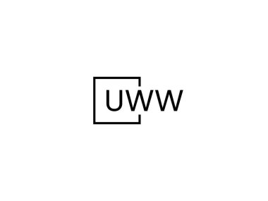 uww harfleri logo tasarım vektör şablonu