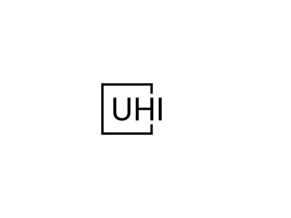 Uhi手紙ロゴデザインベクターテンプレート — ストックベクタ