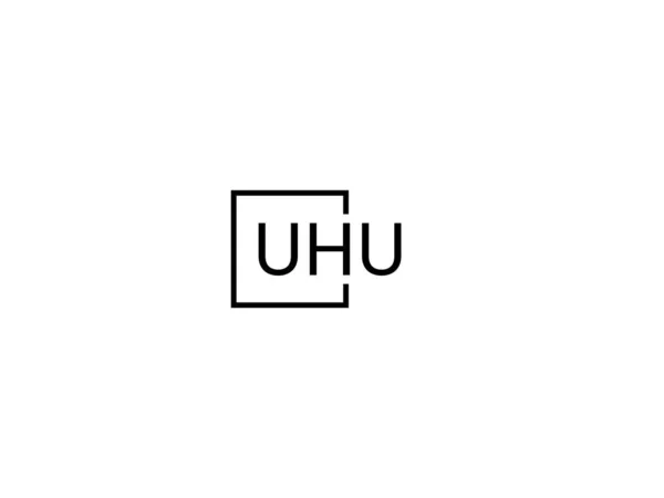 Uhu文字ロゴデザインベクトルテンプレート — ストックベクタ