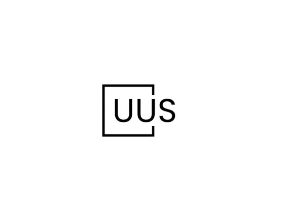 Uus Γράμματα Λογότυπο Σχεδιασμό Διανυσματικό Πρότυπο — Διανυσματικό Αρχείο