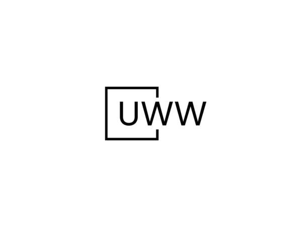 Uww Letters Logo Ontwerp Vector Template — Stockvector