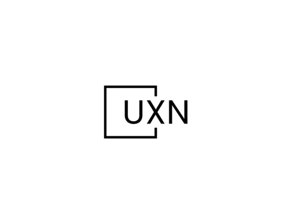 Uxn Harfleri Logo Tasarım Vektör Şablonu — Stok Vektör