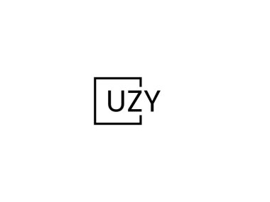 uzy harfleri logo tasarım vektör şablonu