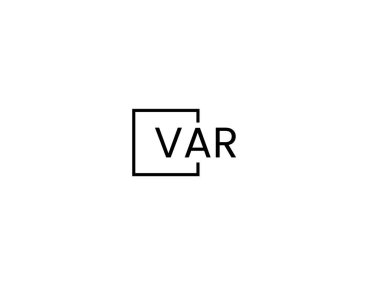 Var harfleri logo tasarım vektör şablonu