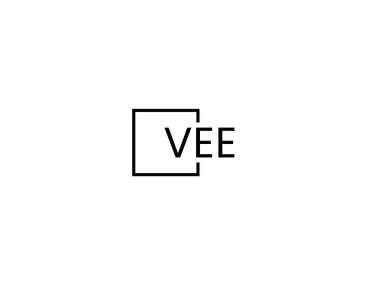 Vee harfleri logo tasarım vektör şablonu