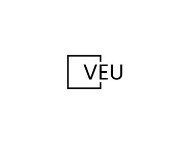 veu harfleri logo tasarım vektör şablonu
