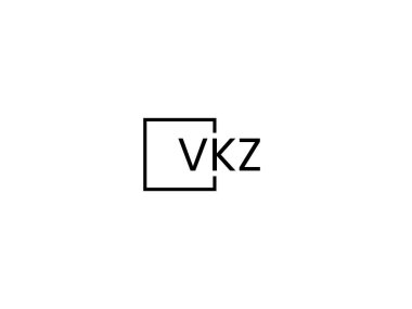 Beyaz arkaplanda VKZ harfleri logo tasarımı