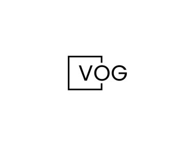 VOG harfleri logo tasarım vektör şablonu