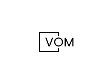 VOM harfleri logo tasarım vektör şablonu