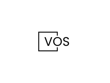 VOS harfleri logo tasarım vektör şablonu