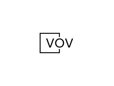 VOV harfleri logo tasarım vektör şablonu
