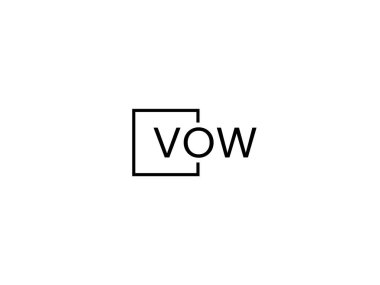 VOW harfleri logo tasarım vektör şablonu