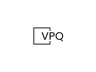 VPQ harfleri logo tasarım vektör şablonu
