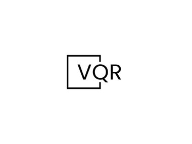 VQR harfleri logo tasarım vektör şablonu