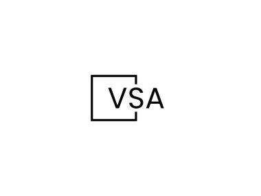 VSA harfleri logo tasarım vektör şablonu