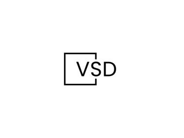 VSD harfleri logo tasarım vektör şablonu