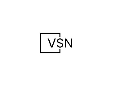 VSN harfleri logo tasarım vektör şablonu