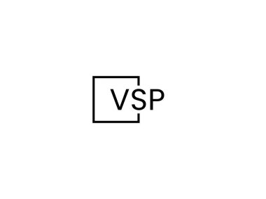 VSP harfleri logo tasarım vektör şablonu