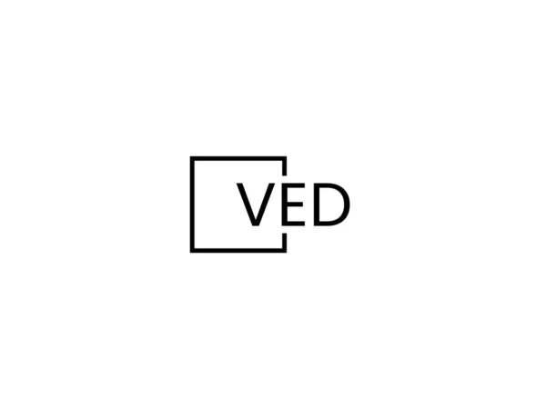 Ved Litery Logo Projekt Wektor Szablon — Wektor stockowy