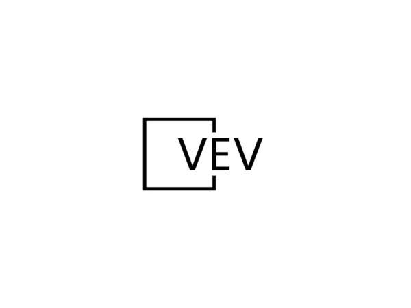 Letras Vev Logotipo Modelo Vetor Design — Vetor de Stock