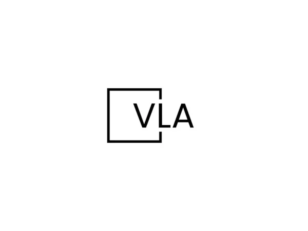 Vla Letras Design Logotipo Fundo Branco — Vetor de Stock