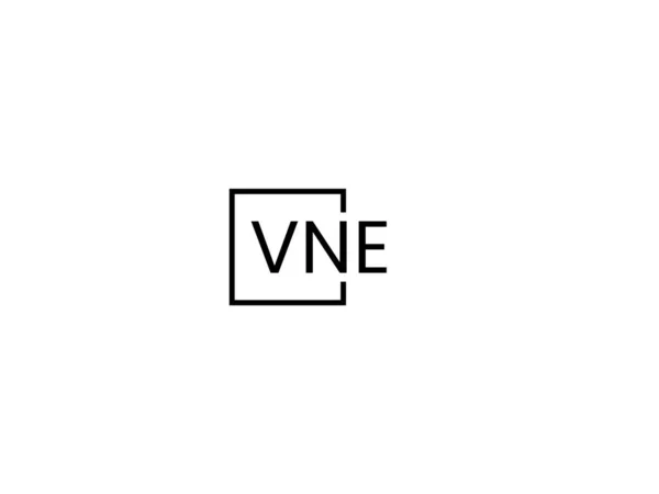 Lettere Vne Logo Design Sfondo Bianco — Vettoriale Stock