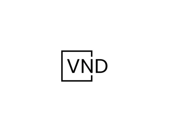 Дизайн Логотипу Літер Vnd Білому Тлі — стоковий вектор