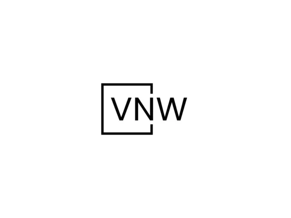 Vnw Lettere Logo Modello Vettoriale Progettazione — Vettoriale Stock