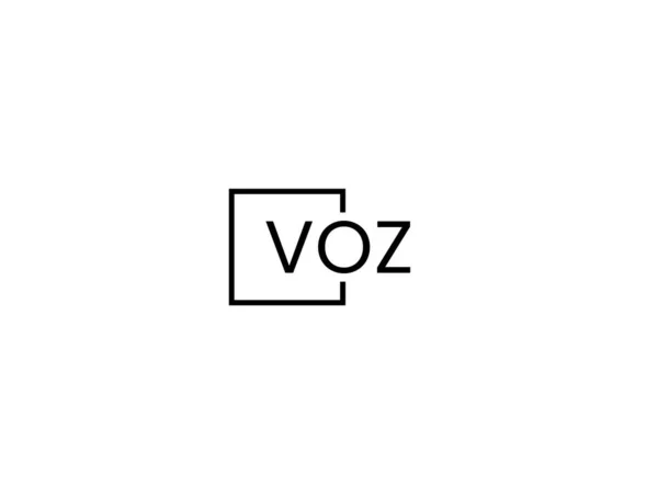 Voz Buchstaben Logo Design Vektorvorlage — Stockvektor