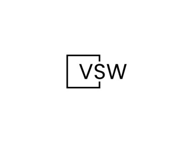 VSW harfleri logo tasarım vektör şablonu